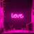   Neon LED lámpa - rózsaszín "Love" - 3 x AA + USB - 34 x 1.6 x 12,5 cm