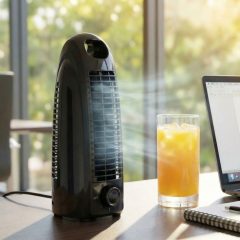   Opus 2 mini asztali ventilátor - 220-240V AC - 100 x 116 x 275 mm - fekete