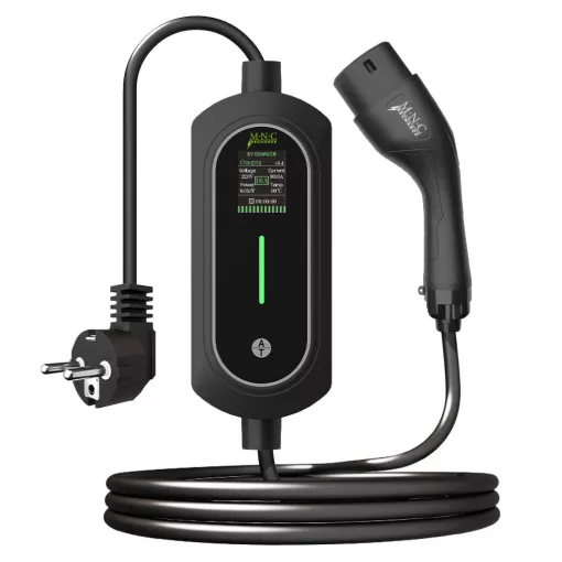 Elektromos autó töltőállomás táskával - EVSE Type2 - 5 m - max. 3,5 kW - 1 x 16A - 110-240V AC