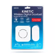 Digitális elem- és vezeték nélküli csengő - Kinetic - fehér - kék LED