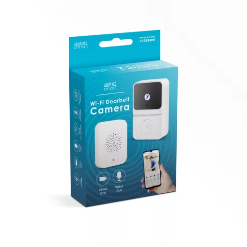 Smart videó kaputelefon szett - Wi-Fi-s, akkumulátoros - HD - fehér