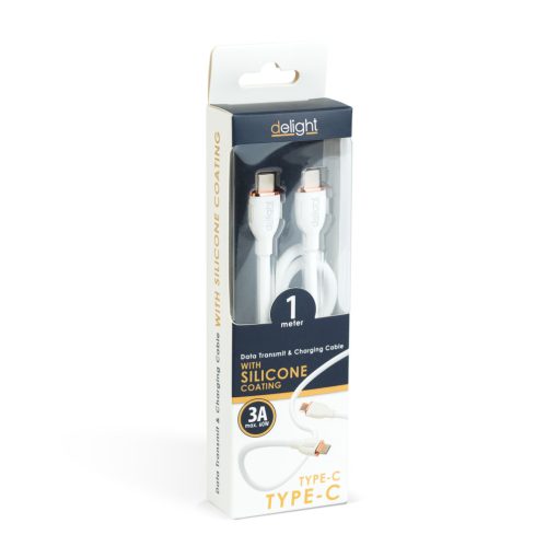 Adatkábel - Type-C / Type-C - fehér - 1 m - 3 A - 60 W
