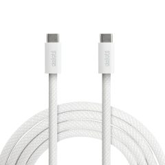   Notebook töltőkábel - adatkábel - Type-C / Type-C - fehér - 1 m - 5 A - 240 W