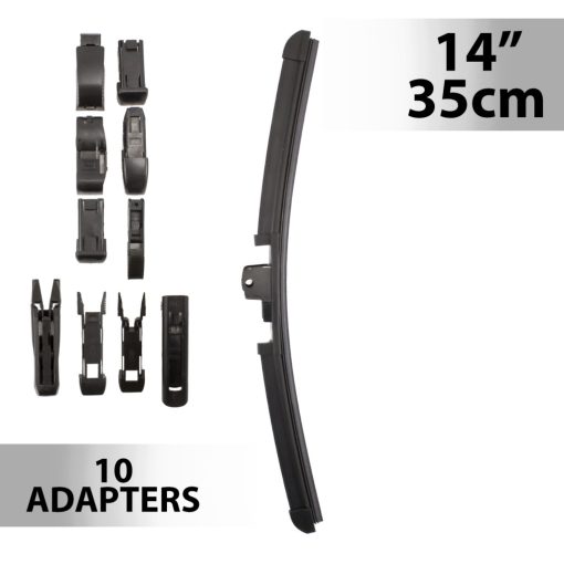 Ablaktörlő 14"/35 cm - 10 db adapterrel