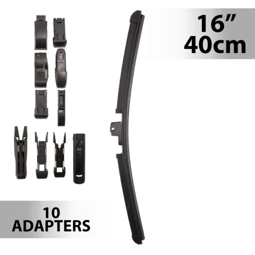 Ablaktörlő 16"/40 cm - 10 db adapterrel
