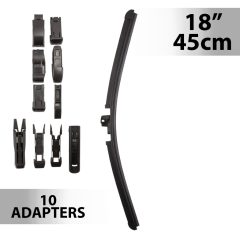 Ablaktörlő 18"/45 cm - 10 db adapterrel