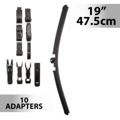 Ablaktörlő 19"/47,5 cm - 10 db adapterrel