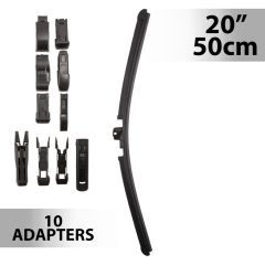 Ablaktörlő 20"/50 cm - 10 db adapterrel