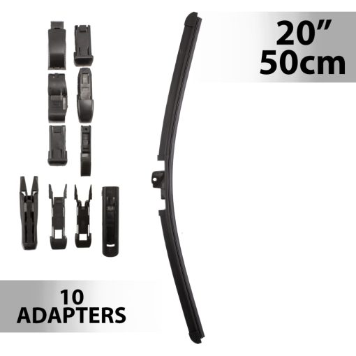 Ablaktörlő 20"/50 cm - 10 db adapterrel