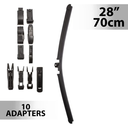 Ablaktörlő 28"/70 cm - 10 db adapterrel