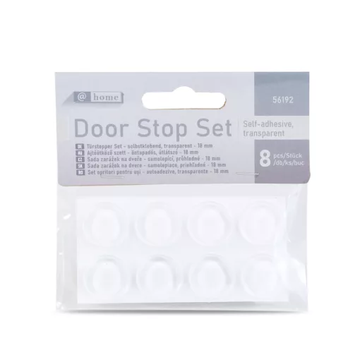 Ajtóütköző szett - öntapadós, átlátszó - 18 mm - 8 db / csomag