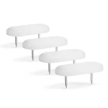 Műanyag bútor csúszótalp - szeggel, fehér - 43 x 18 mm - 4 db / csomag