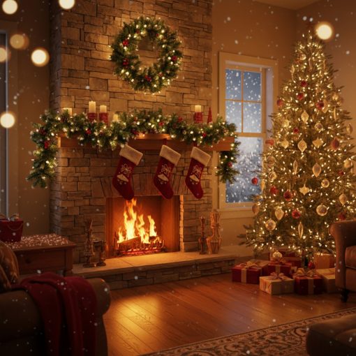 Fenyő girland - zöld, havas - 200 cm - PVC