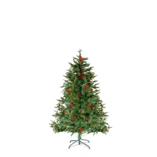 Műfenyő - 120 cm - PE / PVC - piros bogyóval
