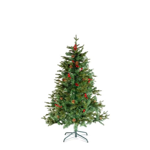 Műfenyő - 150 cm - PE / PVC - piros bogyóval