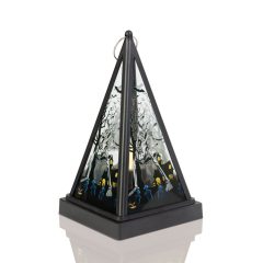   Halloween-i LED lámpás - csontváz - melegfehér - fekete - 9,5 x 9,5 x 17 cm - 2 x AAA