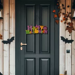   Halloween-i dekoráció - "Happy Halloween" - akasztható - 42,5 x 18 cm