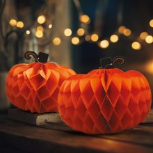 Halloween-i dekoráció - tök lampion - papír - 25/30 cm - 2 db / csomag