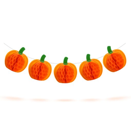 Halloween-i dekoráció - tök lampion girland - papír - 2 m
