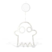 Halloween-i világító dekoráció - szellem - tapadókorongos - 12 LED - 20 x 18,5 cm - 3 x AAA