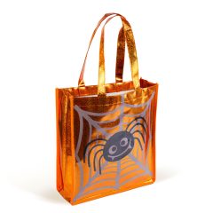   Halloween-i ajándéktáska - pók - 30 x 33 cm - narancssárga