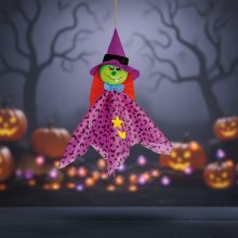 Halloween-i dekoráció - felakasztható - boszorkány - 48 x 44 cm