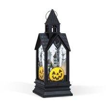 Halloween-i világító dekoráció - tök - sárga LED - 17,5 x 6,3 x 6,3 cm - 3 x LR44
