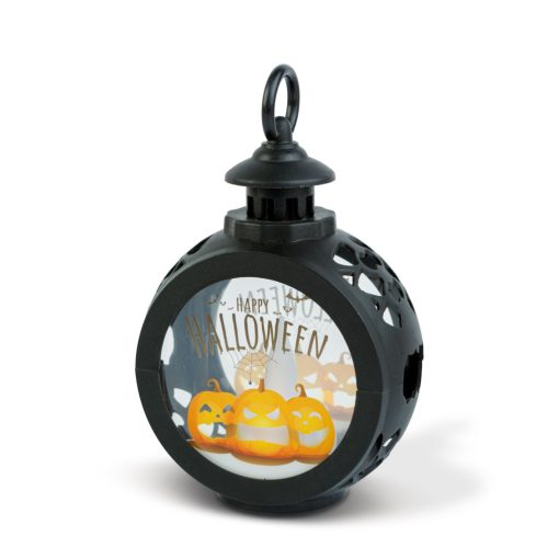 Halloween-i világító dekoráció - tök - felakasztható - LED - 8,5 x 13,5 cm