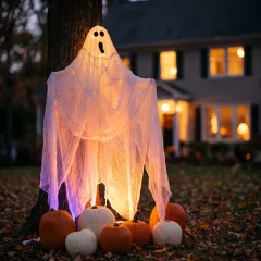   Halloween dekoráció - szellem fátyol - 2,15 x 1,52 m - fehér