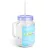   Szívószálas pohár - lila - 4 db hűthető jégkockával, 550ml,  17 x 7.5 x 13.5 cm