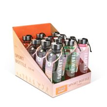 Sport kulacs - műanyag, átlátszó - 550 ml - 3 színben