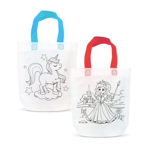 Színezhető ajándéktáska - 4 filccel - 24 x 22 cm - 2 féle