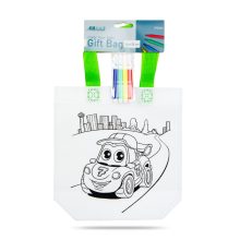 Színezhető ajándéktáska - 4 filccel - 24 x 22 cm - 2 féle