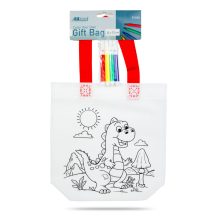 Színezhető ajándéktáska - 4 filccel - 24 x 22 cm - 2 féle