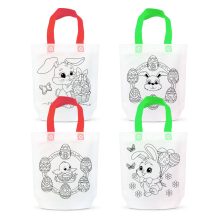 Színezhető ajándéktáska - 4 filccel - 24 x 22 cm - 4 féle