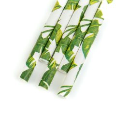 Papír szívószál - dzsungel - 197 x 6 mm - 25 db / csomag
