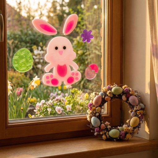 Húsvéti dekoráció - matrica - nyuszi - 19 x 19 cm