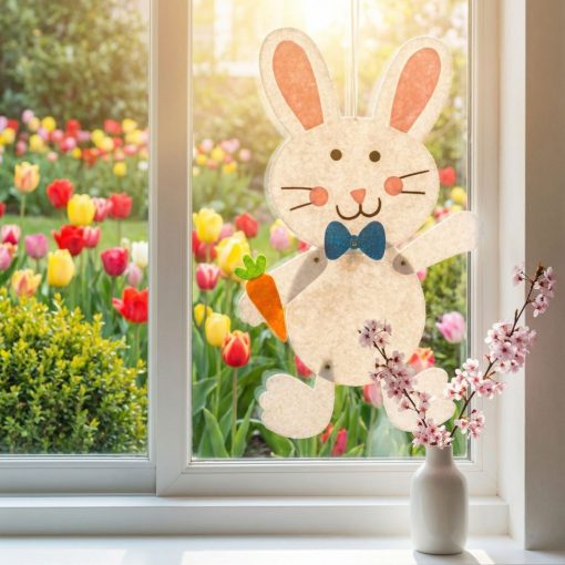 Húsvéti függő dekoráció - nyuszi, filc 