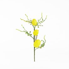 Húsvéti tojásfa ág - csillámos - sárga - 40 x 16 cm