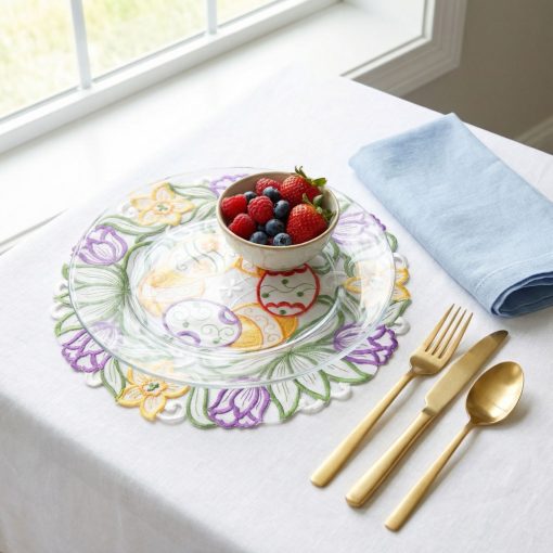 Húsvéti hímzett alátét -  Ø35 cm