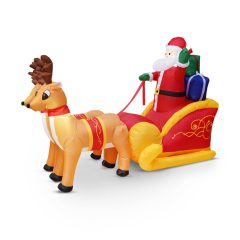   Felfújható Mikulás szán - 230 cm - IP44 - 9 fehér LED - 100 - 240 V