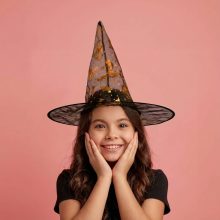 Halloween-i boszorkány kalap - 4 szín, poliészter - 38 x 34 cm