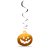   Halloween-i dekoráció szett - 12 db tök, szellem - csillogó spirál akasztó