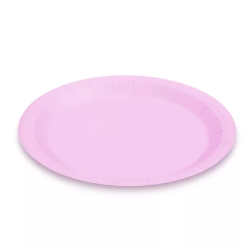 Papírtányér szett - rózsaszín - 23 cm - 12 db / csomag