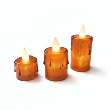 LED-es gyertya szett - melegfehér - műanyag - 3 db / szett