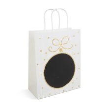 Ajándéktasak - papír, "Kraft" - 265 x 127 x 330 mm - 2 féle / csomag - 12 db / csomag