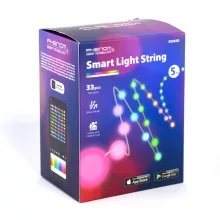 Smart fényfüzér - USB - 33 db RGBIC LED - 5 m - Bluetooth + zene mód - IP65