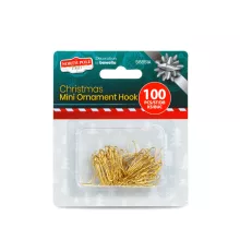 Mini karácsonyfadísz akasztó – arany – 100 db / csomag