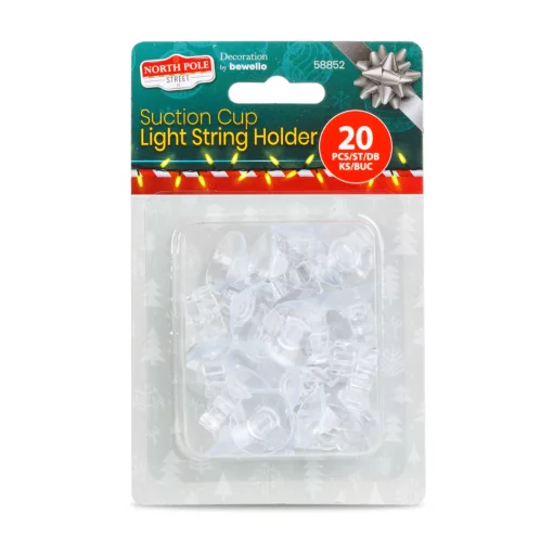 Tapadókorongos fényfüzér rögzítő – 20 mm – 20 db / csomag