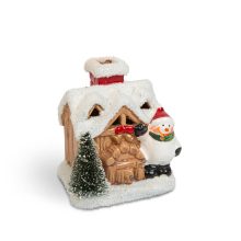 Karácsonyi LED-es házikó - 3 féle - 8 x 6 x 8,5 cm